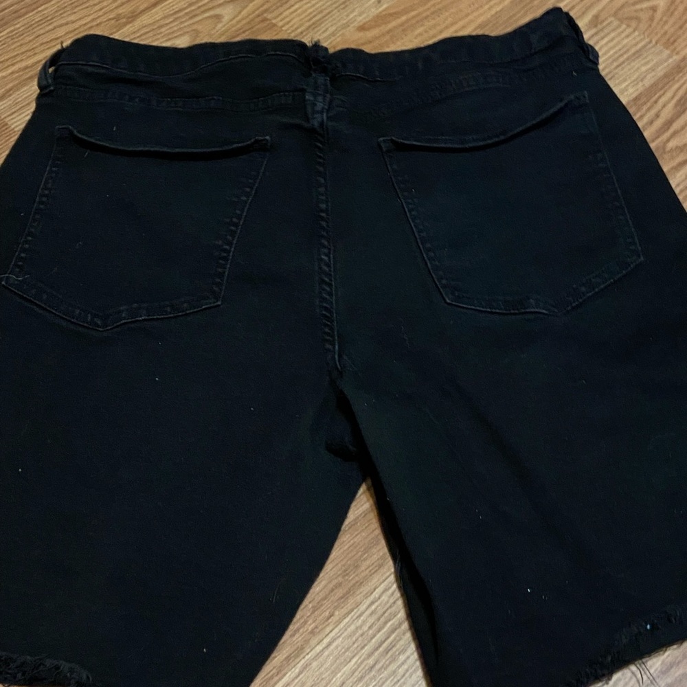 Black Ripped Jean shorts